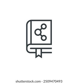 Book physics biology science icon, vector illustration
