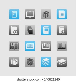Book pictogram set