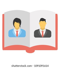 
A book with employees’ pictures showing employee handbook
