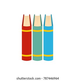 Book pile icon. Flat illustration of book pile vector icon isolated on white background