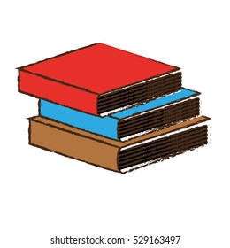 book pile icon image vector illustration design 