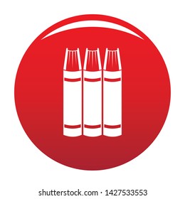Book pile icon. Simple illustration of book pile vector icon for any design red