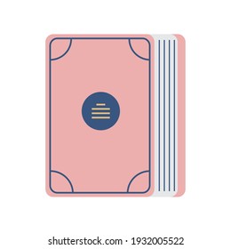 book pink cover encyclopedia vector illustration cartoon icon isolated style