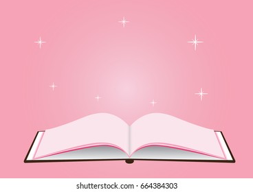 book pink open paper