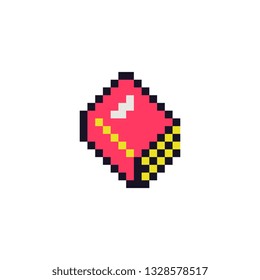 Book pixel art icon. Design for logo, web, mobile app, sticker, badges and patches. Video game sprite. 8-bit. Isolated vector illustration.  