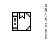 Book pixel art icon. Element design for mobile app, web, sticker, logo. Game assets 8-bit sprite. Isolated vector illustration. School stationery and training.