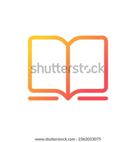 Book pixel perfect gradient linear ui icon. Online bookstore. Buy, sell ebooks. E-commerce business. Line color user interface symbol. Modern style pictogram. Vector isolated outline illustration