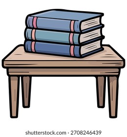 Libro colocado Ilustración vectorial de mesa aislada sobre fondo blanco