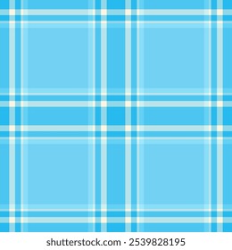 Book plaid pattern vector, english textile check texture. Fibre tartan background fabric seamless in cyan and light colors palette.