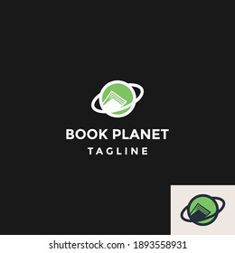 book planet logo vector icon illustration