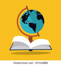 book planet sphere education learning school icon. Colorful design. Vector illustration