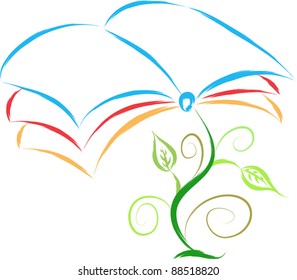 book plant abstract illustration