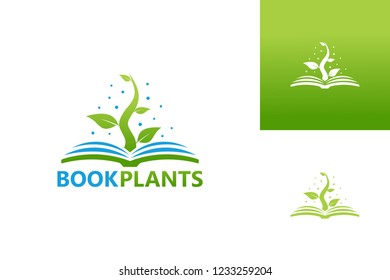 Book Plants Logo Template Design Vector, Emblem, Design Concept, Creative Symbol, Icon