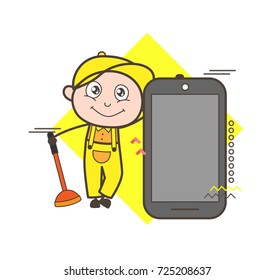 Book Plumber Online Vector Concept