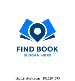 Book point logo design template. Education icon with pin combination. Concept of bookstore pointer symbol, library, school, university, etc.