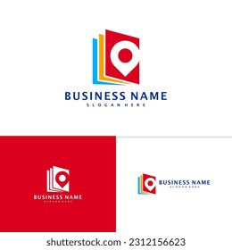 Book Point logo template, Creative Point logo design vector, Book logo concept