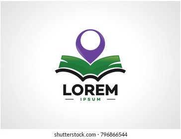 Book Point Logo Template Design Vector, Emblem, Design Concept, Creative Symbol, Icon
