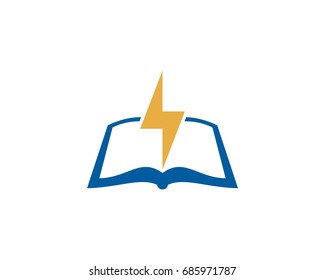Book Power Icon Logo Design Element