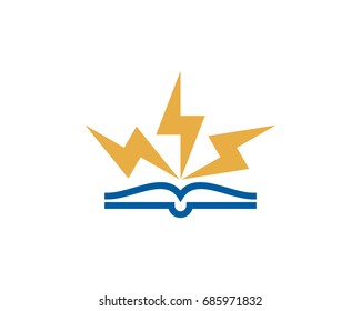 Book Power Icon Logo Design Element