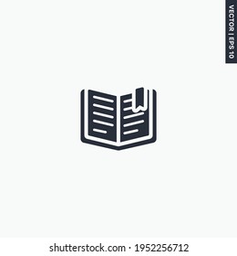 Libro, icono plano de calidad superior. Concepto de logotipo vector para gráficos web, EPS 10