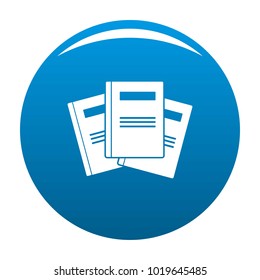Book professor icon vector blue circle isolated on white background 