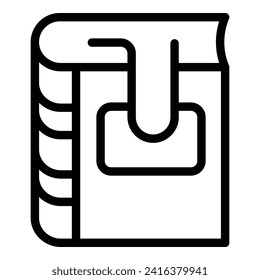 Book publication icon outline vector. Open side. Education spine