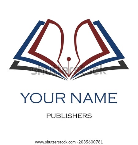 Book publishers logo design vector illustration 