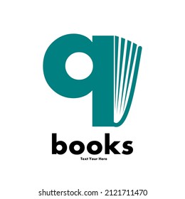 book q letter vector logo template. This design use font symbol suitable for education