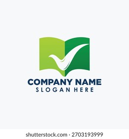 Plantilla de diseño de logotipo de calidad de libro, Vector de concepto de logotipo de educación