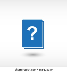 Book with question mark -  blue vector icon