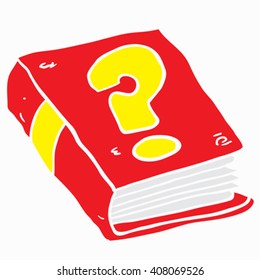 caricatura del libro con signo de interrogación