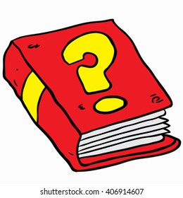 book with question mark cartoon illustration isolated on white