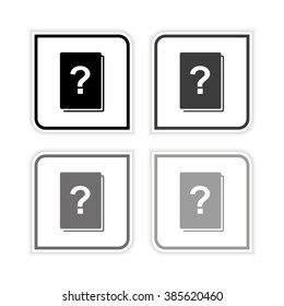 Book with question mark  - grayscale vector icon