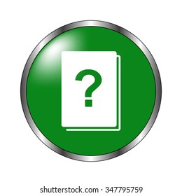 Book with question mark -  green vector icon