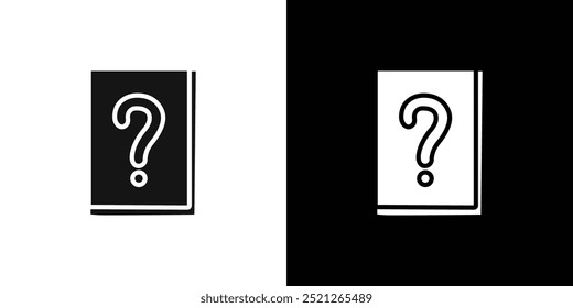 book with question mark icon Flat line illustration