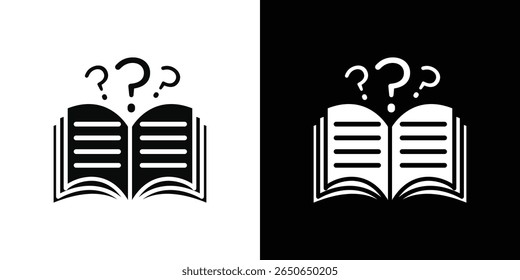 book with question mark icon Isolated flat vector in outline