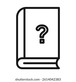 book with question mark icon line art vector
