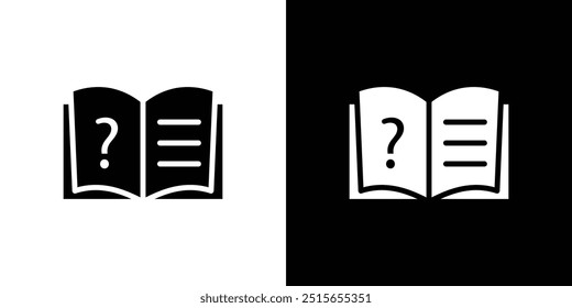 Libro con signo de interrogación Icono Logo Set Vector