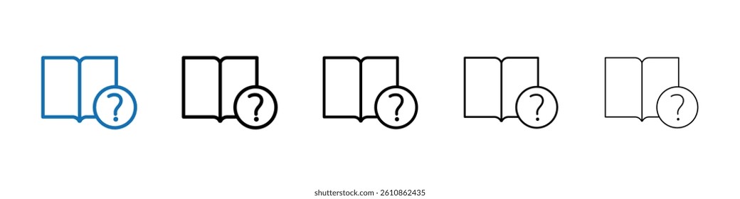 book with question mark icon Outline vector logo for web ui