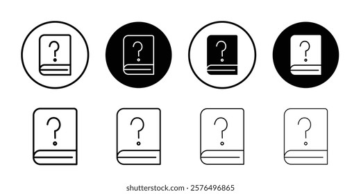book with question mark icon Thin line art isolated