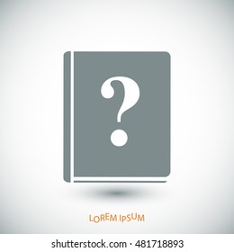 book and a question mark icon, vector best flat icon, EPS