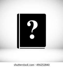 book and a question mark icon, vector best flat icon, EPS