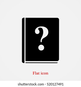 book and a question mark icon, vector best flat icon, EPS
