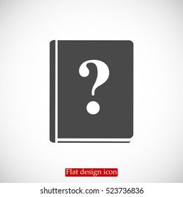 book and a question mark icon, vector best flat icon, EPS