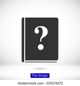 book and a question mark icon, vector best flat icon, EPS