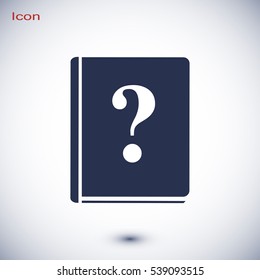 book and a question mark icon, vector best flat icon, EPS