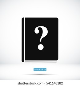 book and a question mark icon, vector best flat icon, EPS