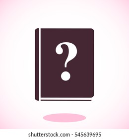 book and a question mark icon, vector best flat icon, EPS