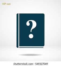 book and a question mark icon, vector best flat icon, EPS