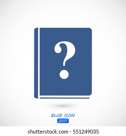 book and a question mark icon, vector best flat icon, EPS